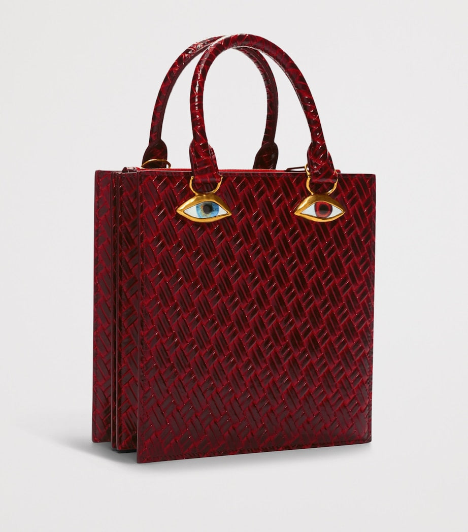 Schiaparelli Leather Face Top Handle Bag Burgundy – PRELOOV