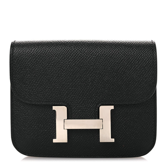 Hermès Constance Slim Wallet Black Epsom - PRELOOV