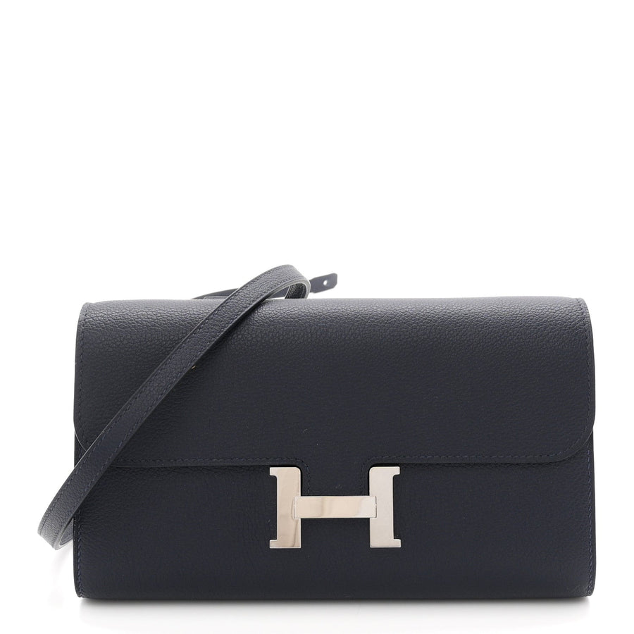 Hermès Evercolor Constance Wallet To Go Bleu Nuit | PRELOOV