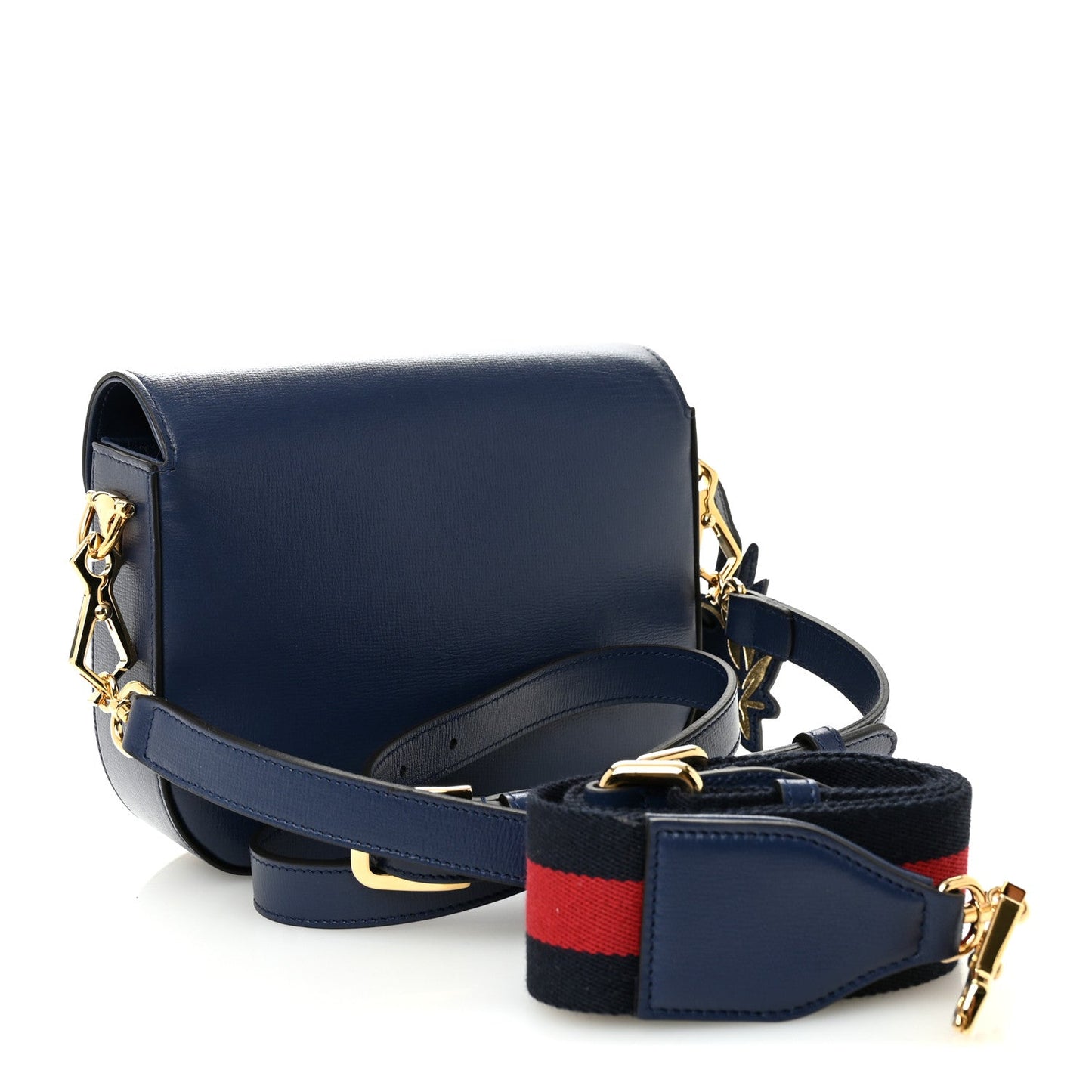 Gucci Horsebit 1955 Mini Shoulder Bag Navy Azalea Calfskin image 3