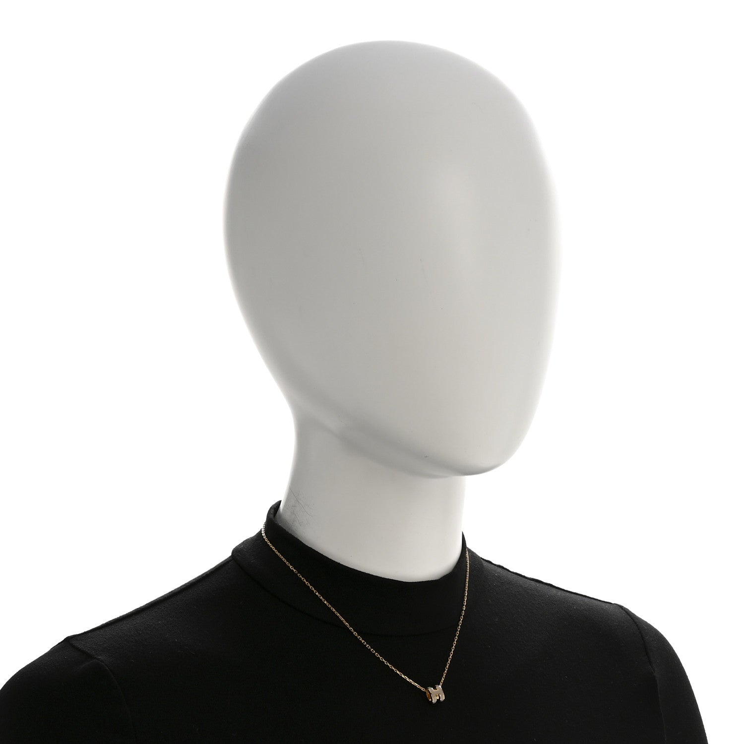 Hermes Mini Pop H Pendant Necklace Marron Glace Gold image 2