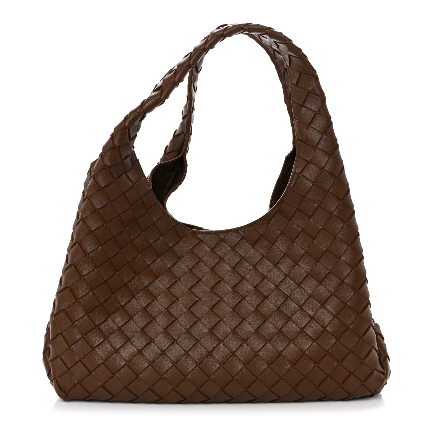 Bottega Veneta Medium Campana Shoulder Bag Tannin Brown Nappa Intrecciato – PRELOOV