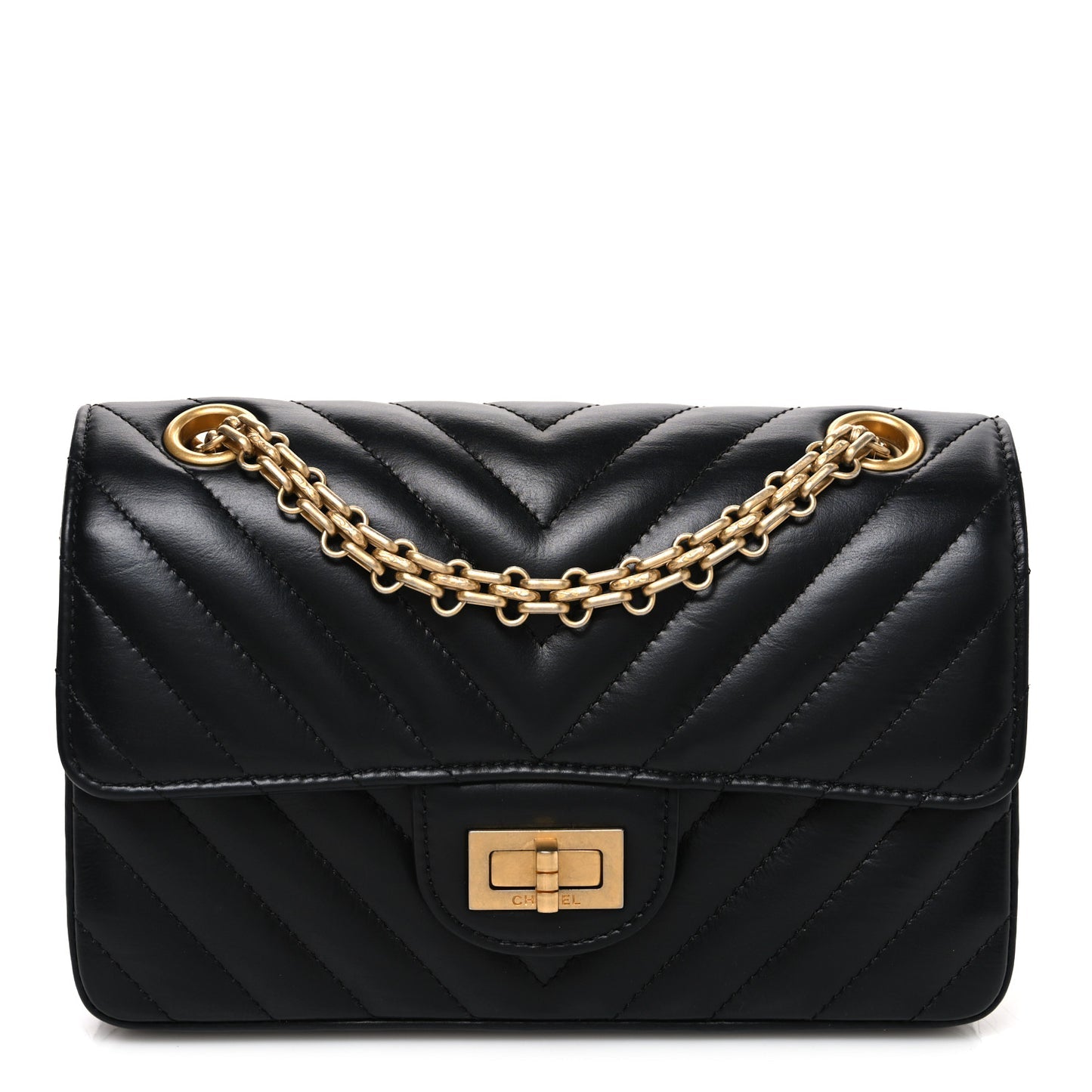 Chanel 2.55 Reissue Mini Flap Bag Black Aged Calfskin Chevron Quilted 2026 image 1 – PRELOOV