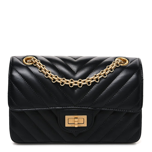Chanel 2.55 Reissue Mini Flap Bag Black Aged Calfskin Chevron Quilted 2026 image 1 – PRELOOV