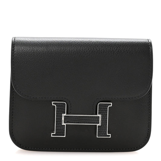 Hermès Constance Slim Wallet Black Lizard - PRELOOV