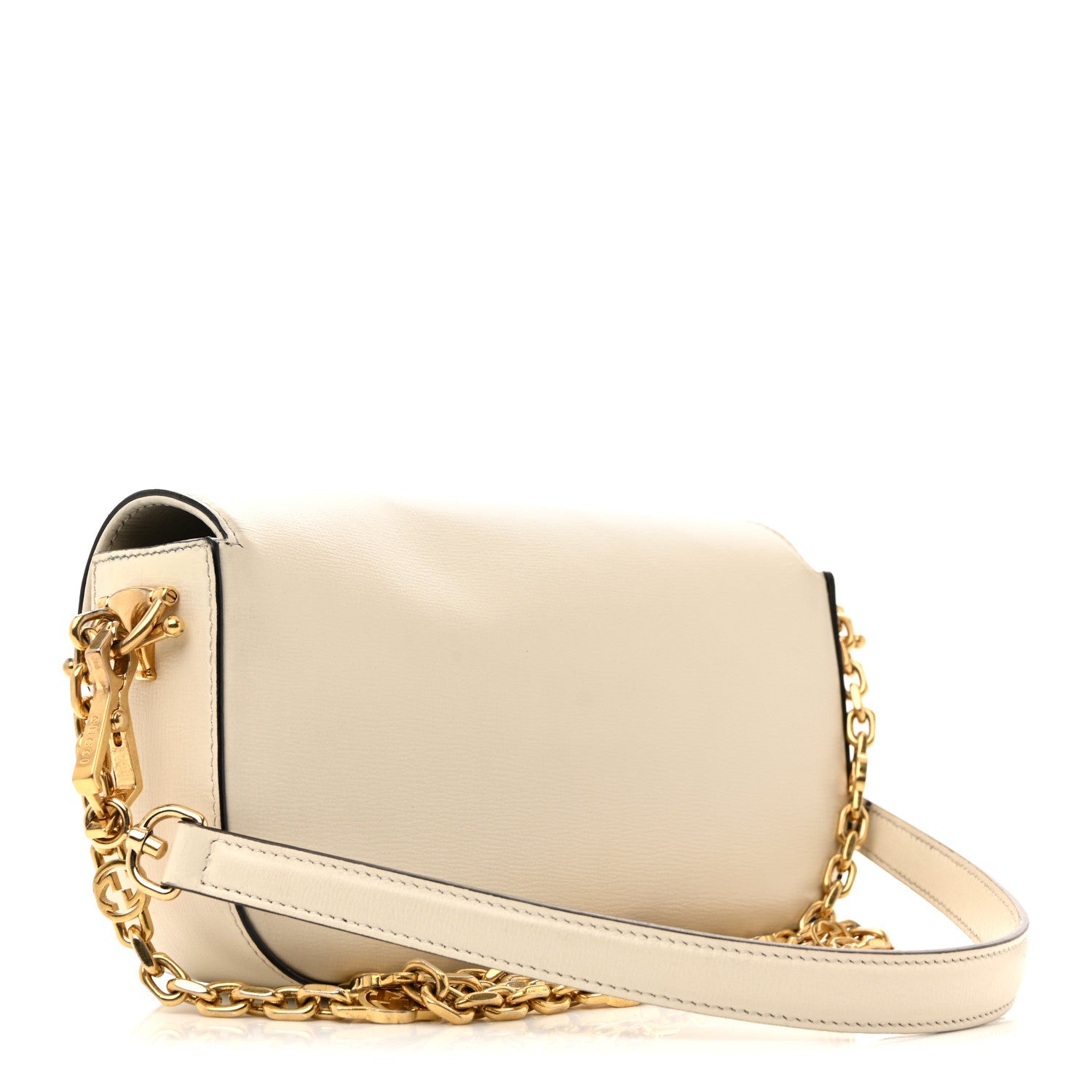 Gucci Horsebit 1955 Small Chain Shoulder Bag White Azalea Crystal Calfskin image 3