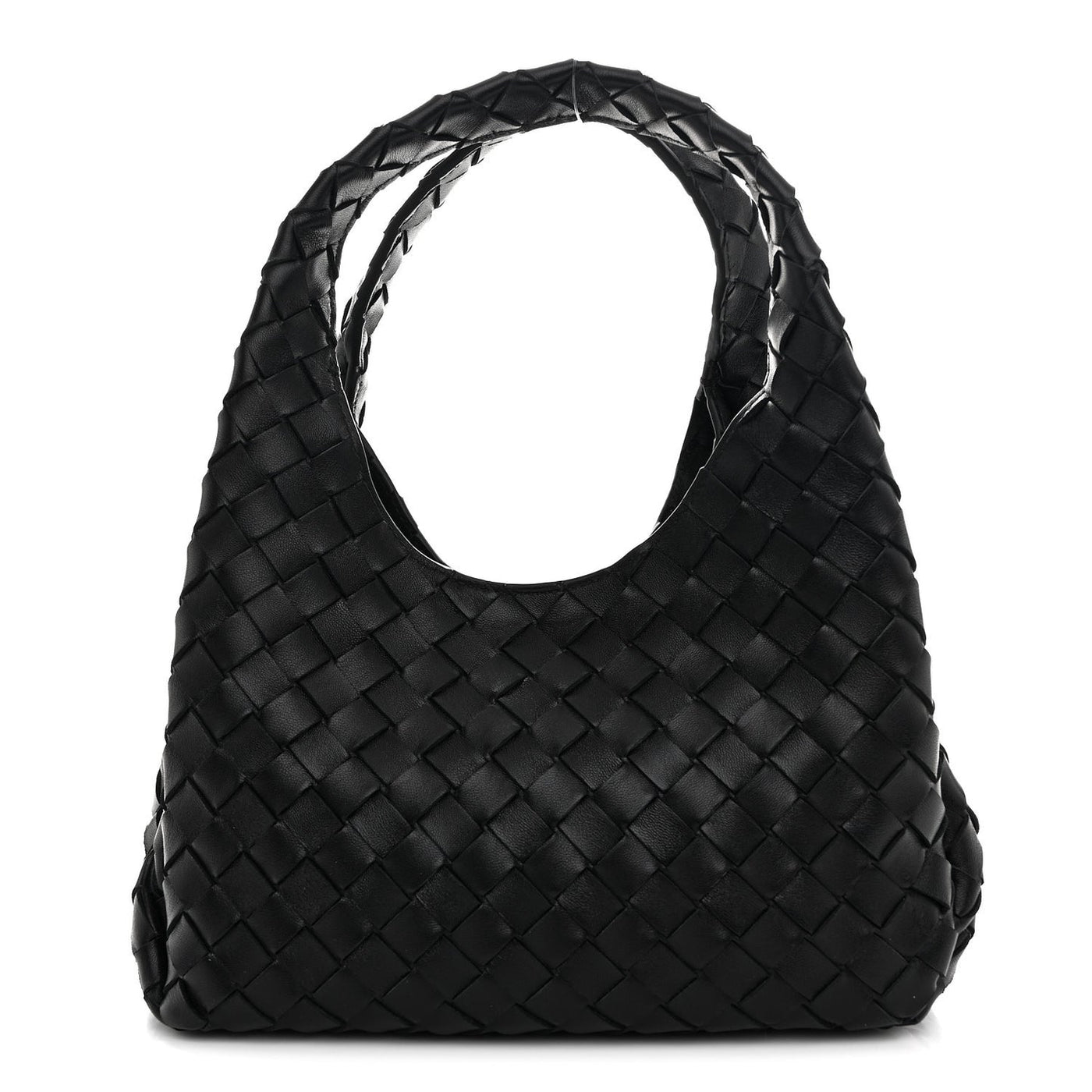 Bottega Veneta Small Campana Shoulder Bag Black Nappa Intrecciato – PRELOOV
