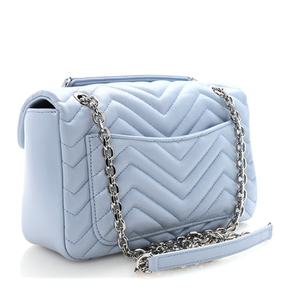 Gucci Medium GG Marmont Shoulder Bag Light Blue Matelasse Calfskin image 3