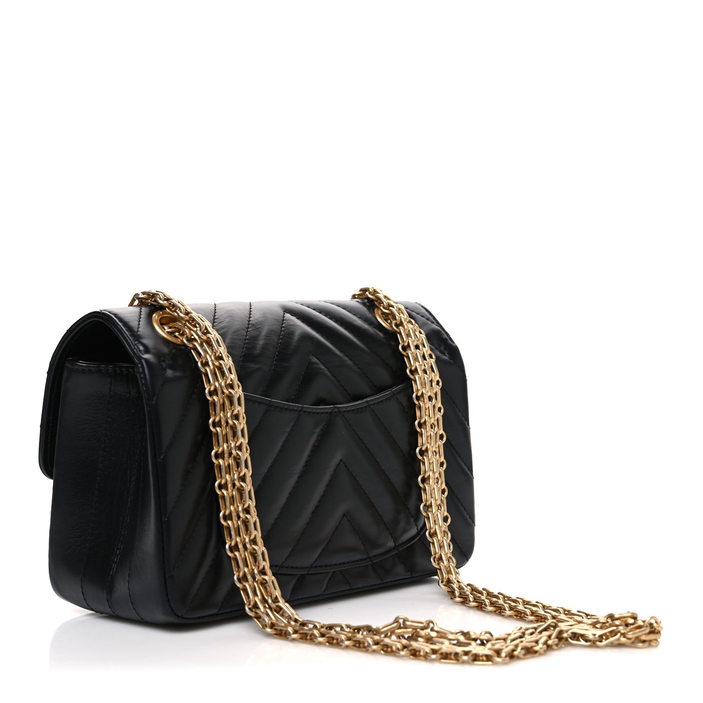 Chanel 2.55 Reissue Mini Flap Bag Black Aged Calfskin Chevron Quilted 2026 image 3 – PRELOOV