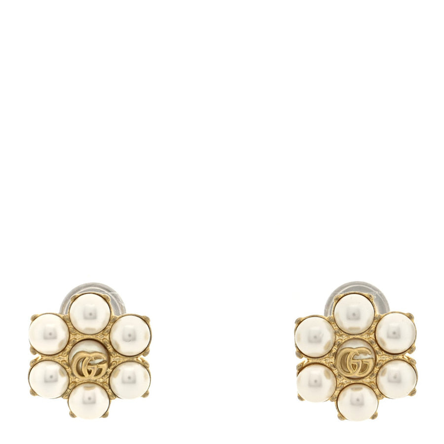 Gucci Double G Clip On Earrings Aged Gold – PRELOOV