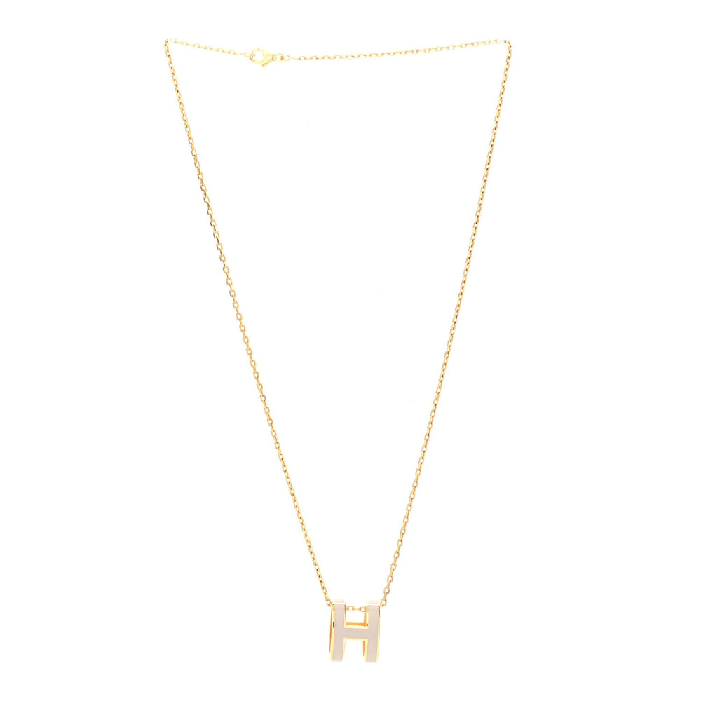 Hermes Pop H Pendant Necklace Marron Glace Rose Gold image 3