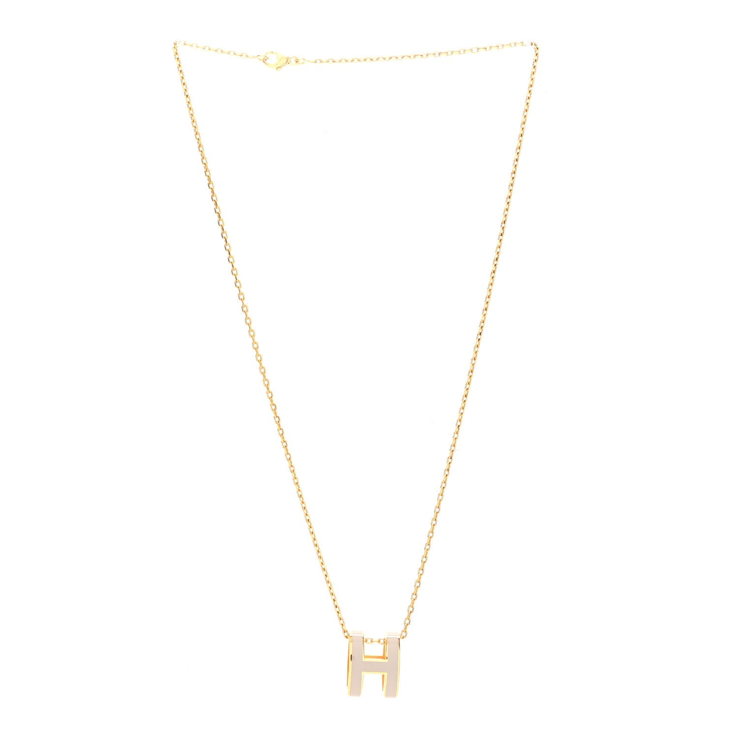 Hermes Pop H Pendant Necklace Marron Glace Rose Gold image 3