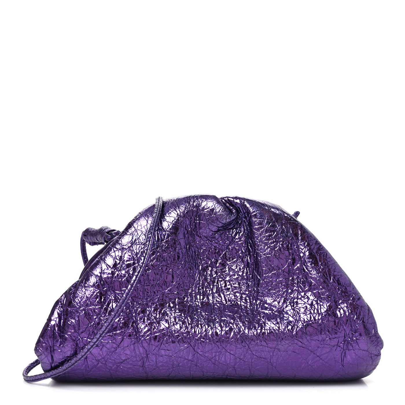 Bottega Veneta Metallic Crinkled Lambskin The Mini Pouch Viola 2026 PRELOOV
