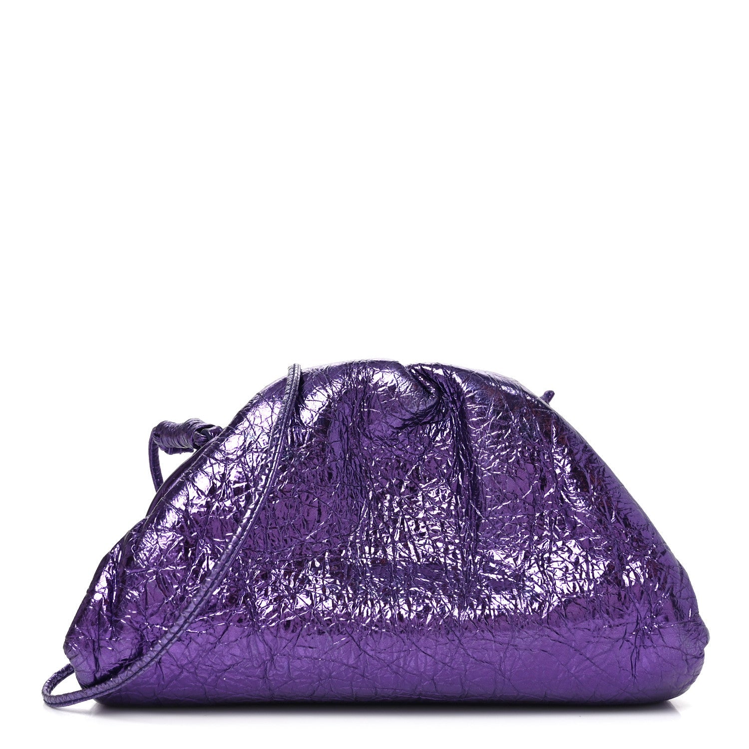 Bottega Veneta Metallic Crinkled Lambskin The Mini Pouch Viola 2026 PRELOOV foto 1