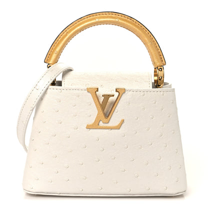 Louis Vuitton Capucines Mini White Gold Iridescent Ostrich – PRELOOV