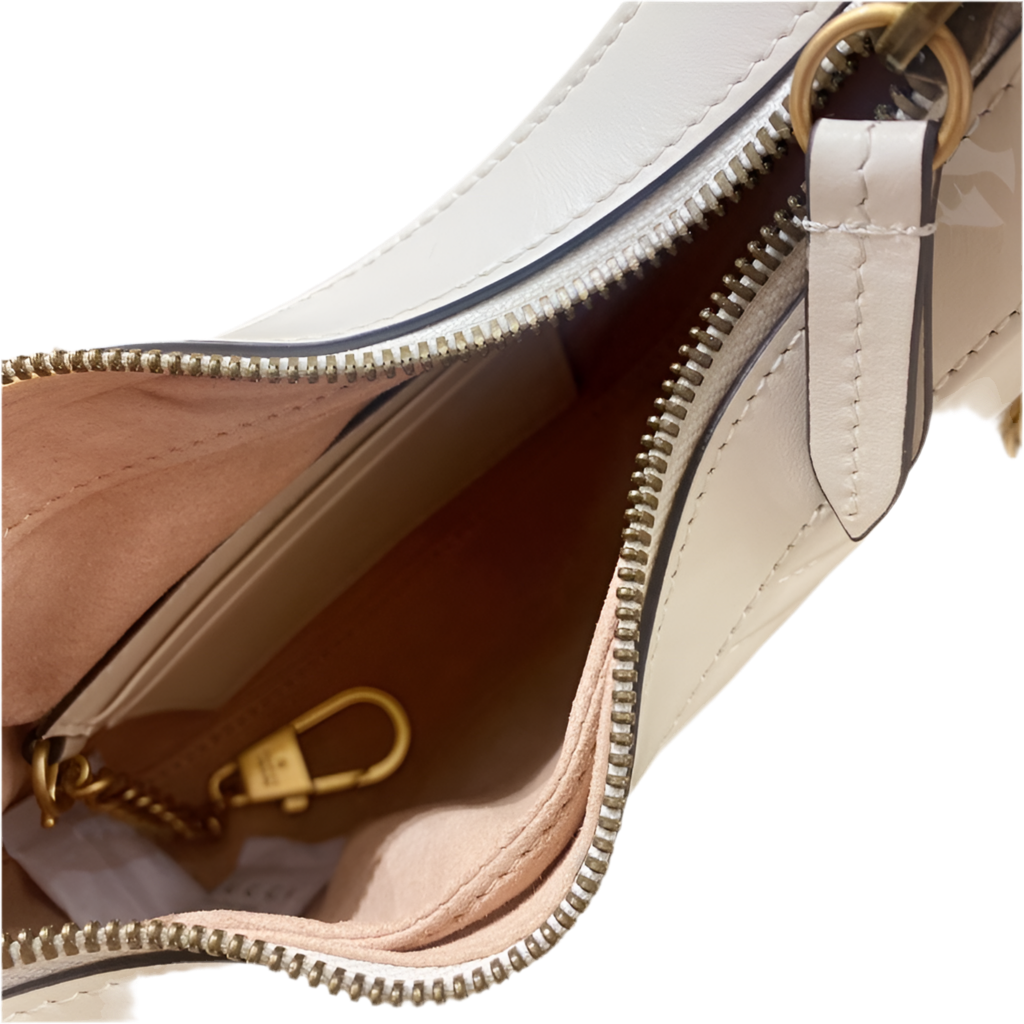 Gucci GG Marmont Mini Half Moon Schoudertas Wit Preloved Designer Bag