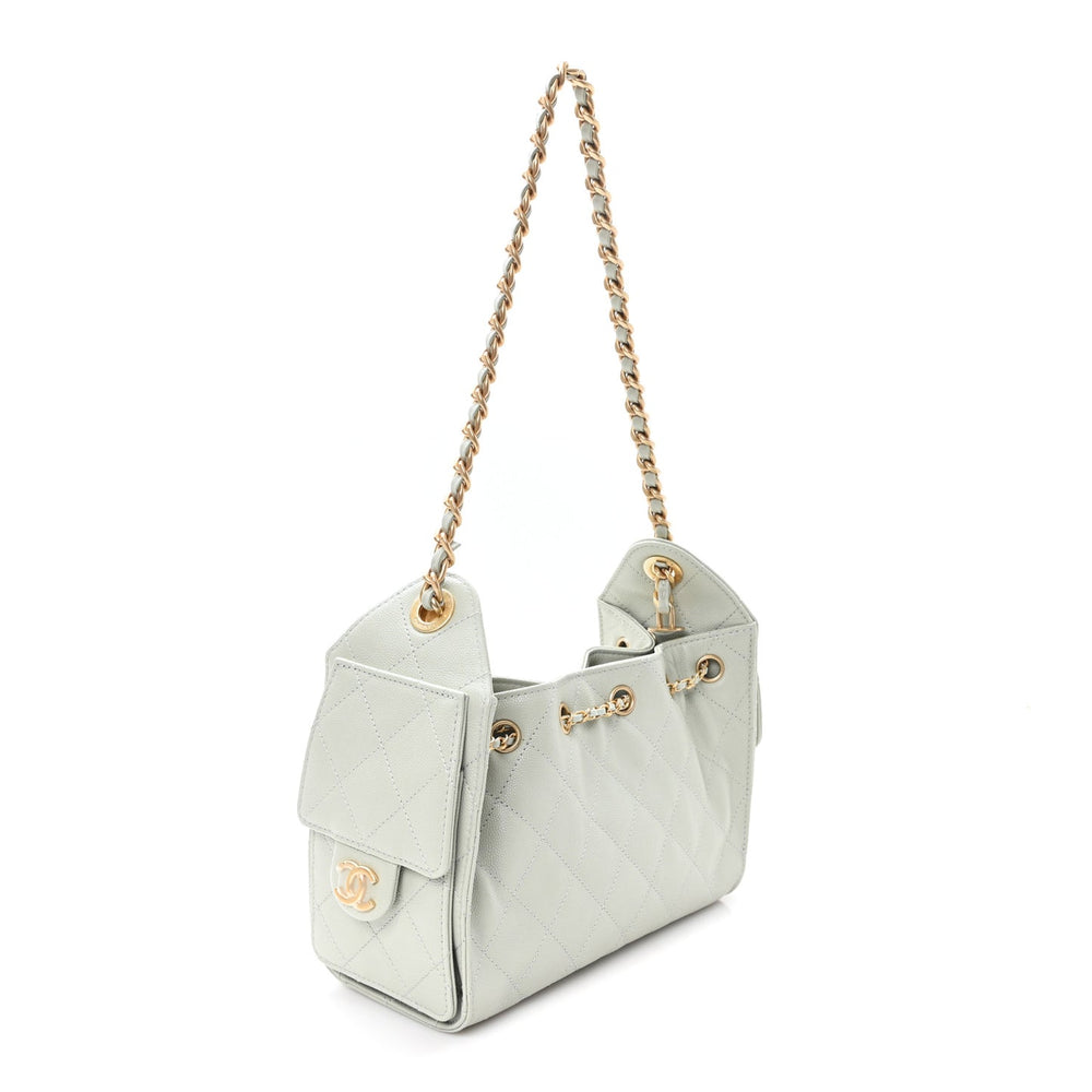 Chanel Caviar Quilted Mini Chanel 25 Handbag Light Green 2026 – PRELOOV