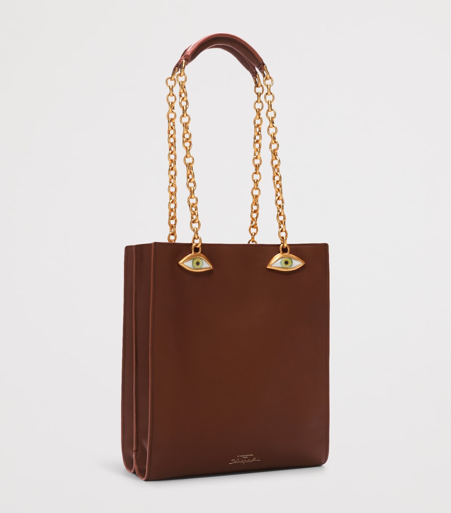 Schiaparelli Leather Face Top Handle Bag Taupe – PRELOOV