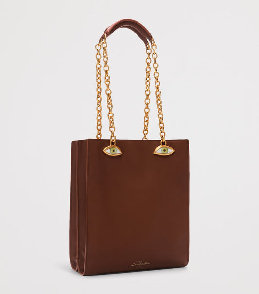 Schiaparelli Leather Face Top Handle Bag Taupe – PRELOOV