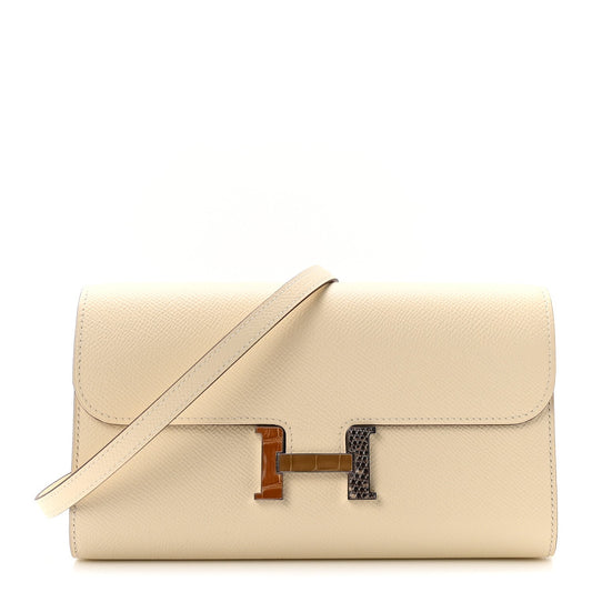 Hermès Epsom Alligator Lizard Constance Wallet To Go Nata