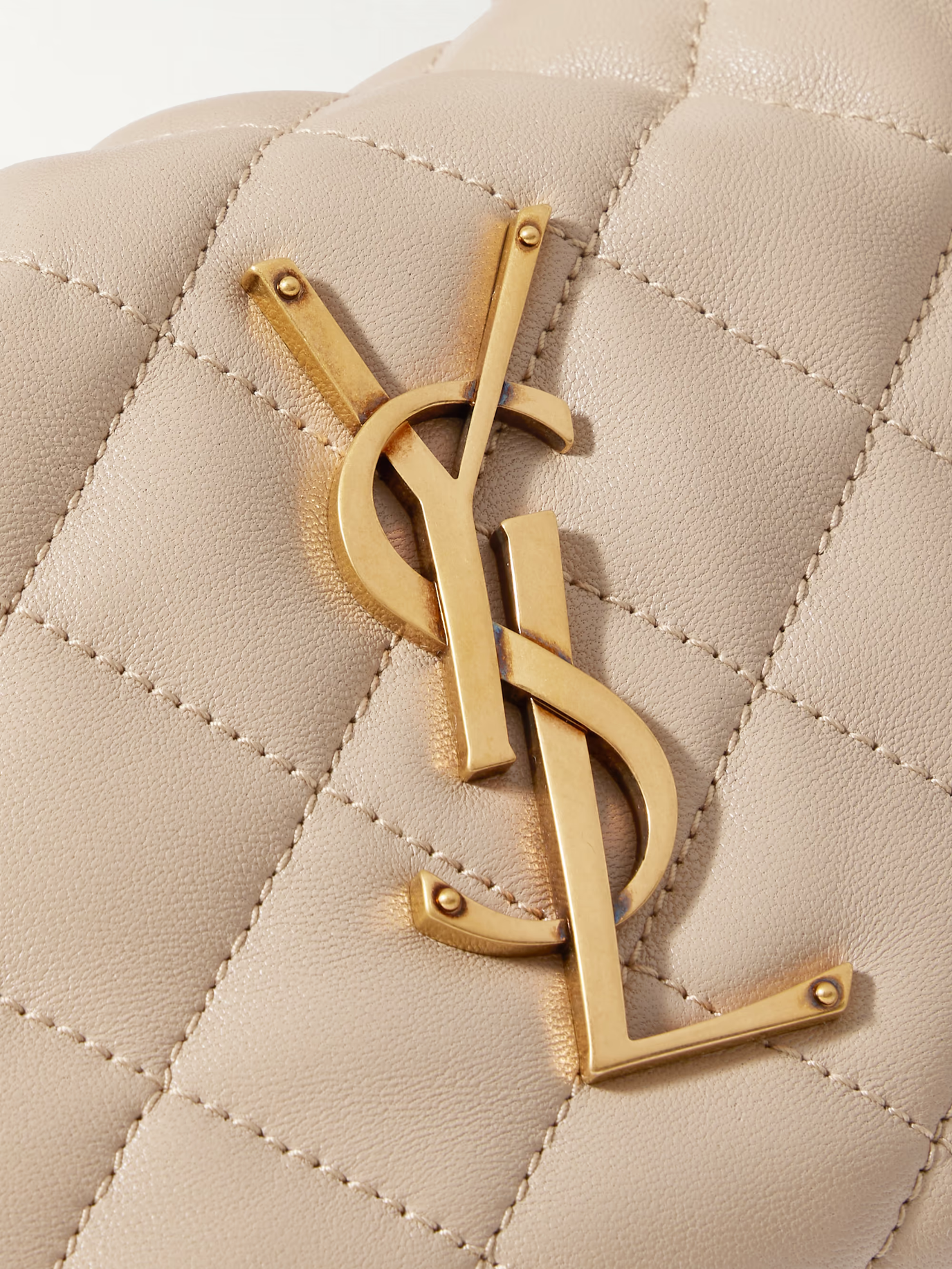 Saint Laurent Icarino Matelassé Leather Tote Beige – PRELOOV