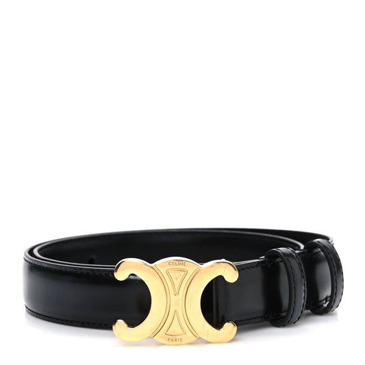 Celine Triomphe Belt Black Box Calfskin 70
