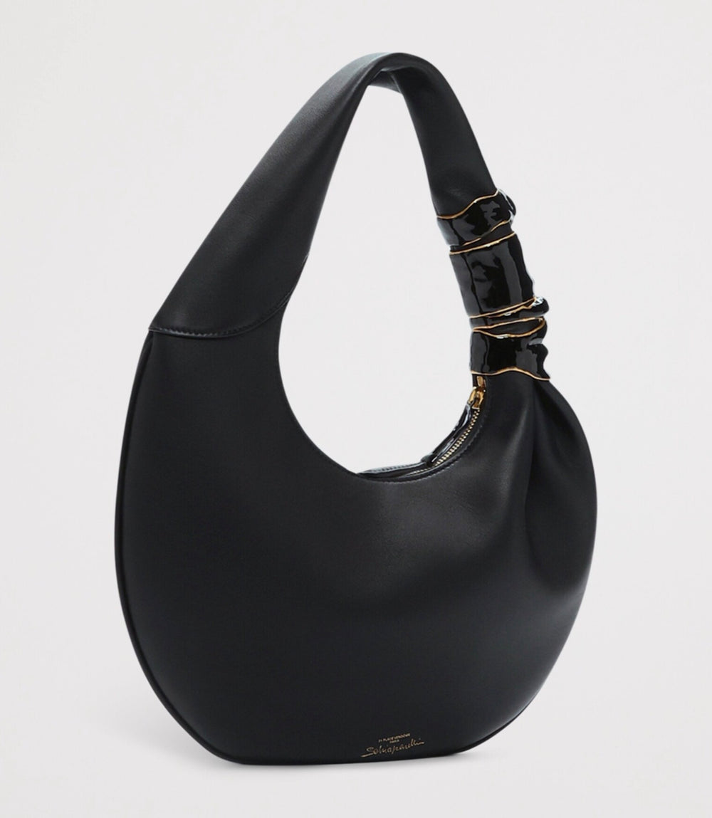 Schiaparelli Small Calfskin Souffle Shoulder Bag Black – PRELOOV