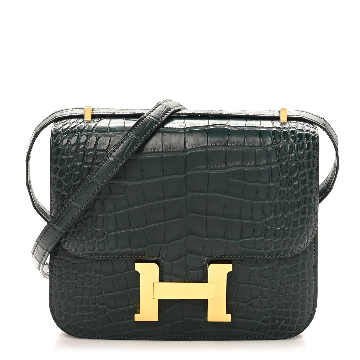 Hermès Matte Alligator Constance 18 Vert Cypress