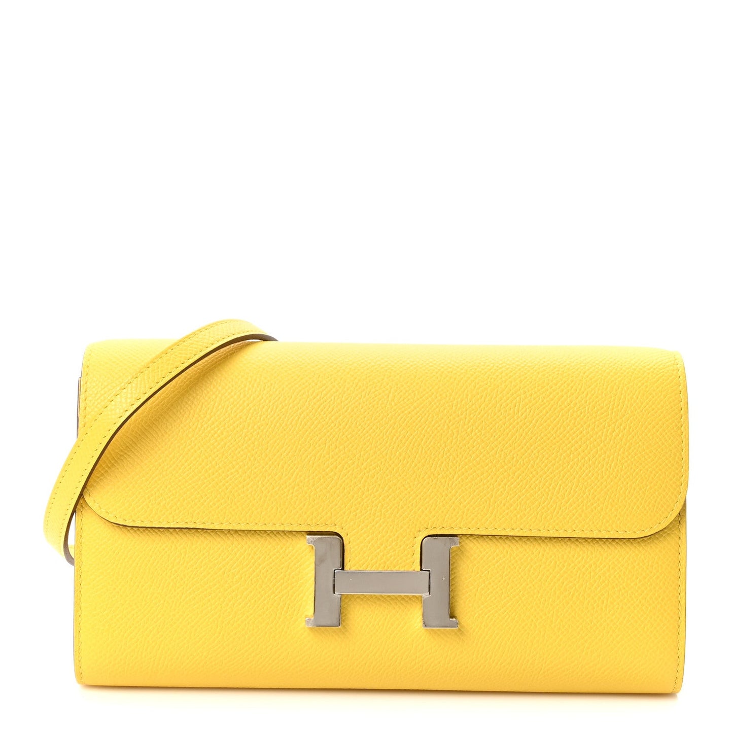 Hermès Epsom Constance Long Wallet To Go Jaune de Naples