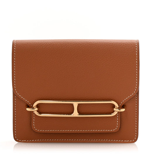 Hermès Roulis Slim Wallet Gold Evercolor - PRELOOV