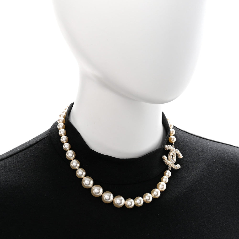 Chanel Pearl CC 100th Anniversary Necklace Light Gold image 2