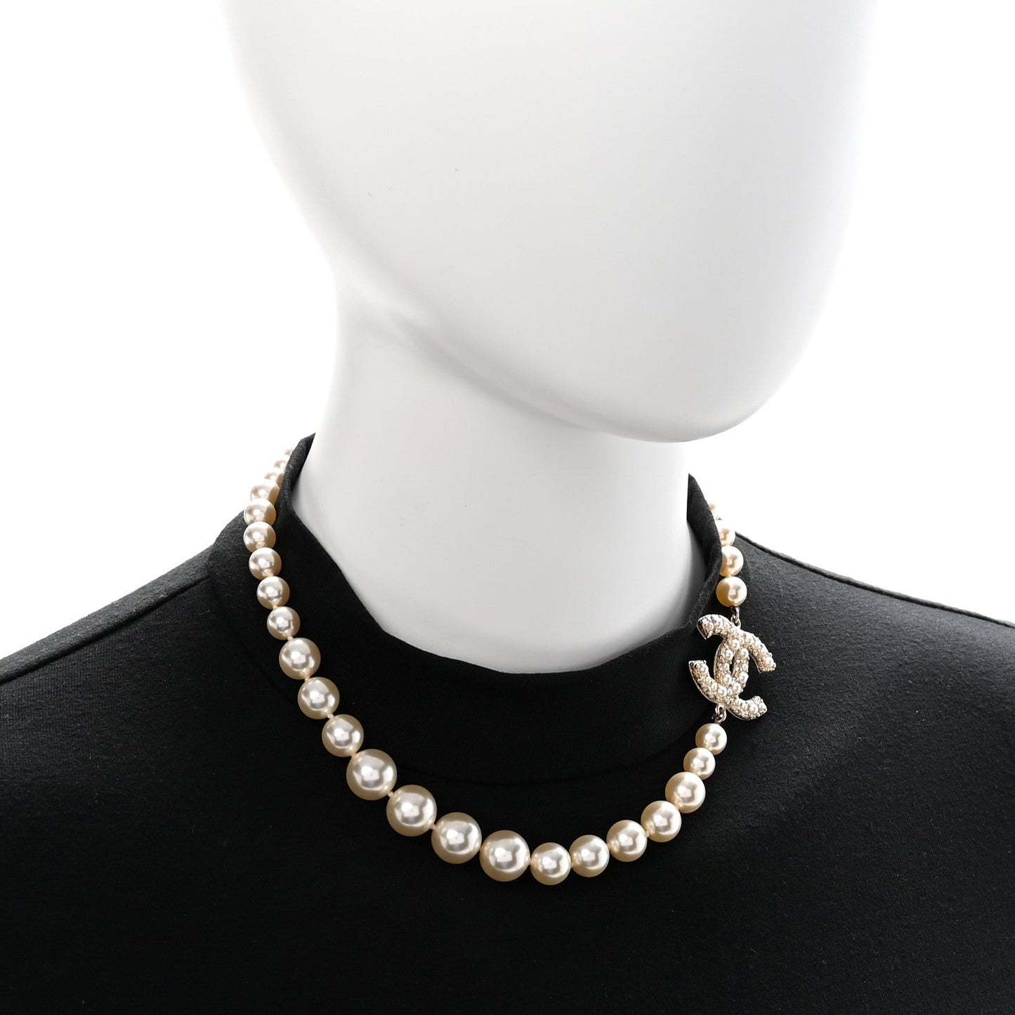 Chanel Pearl CC 100th Anniversary Necklace Light Gold image 2