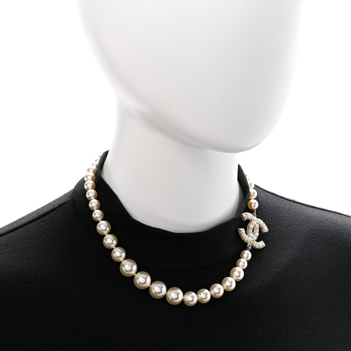 Chanel Pearl CC 100th Anniversary Necklace Light Gold image 2