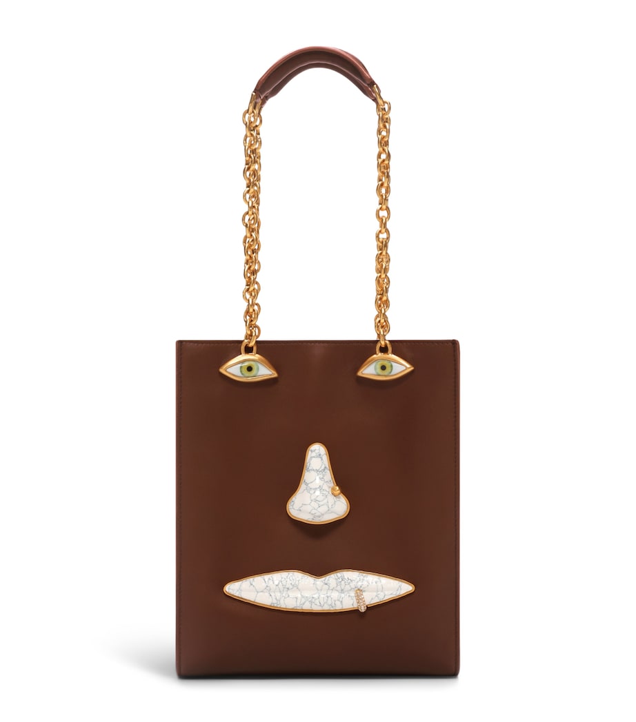 Schiaparelli Leather Face Top Handle Bag Taupe – PRELOOV
