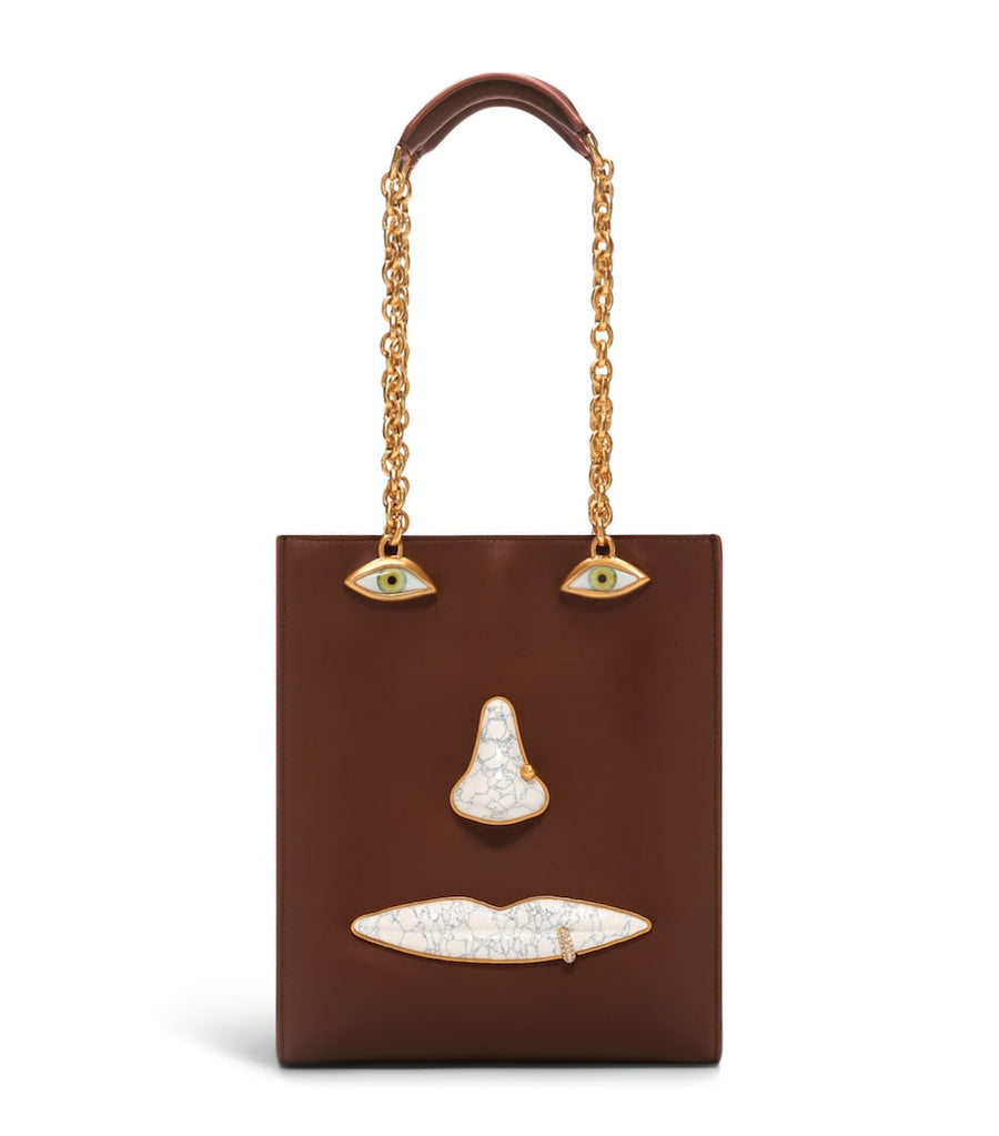 Schiaparelli Leather Face Top Handle Bag Taupe – PRELOOV