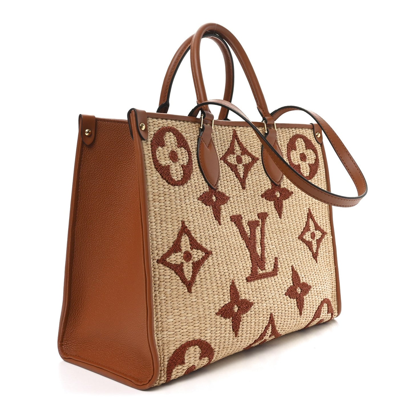 Louis Vuitton Onthego MM Tan Raffia Monogram Giant image 3