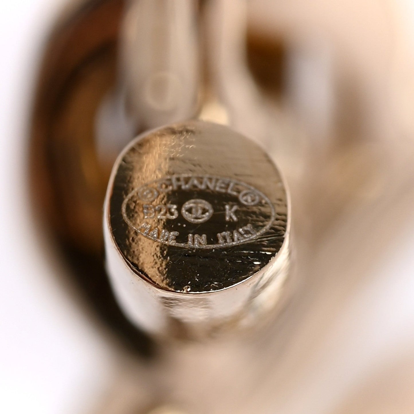 Chanel Crystal Square CC Hoop Drop Earrings Gold image 3
