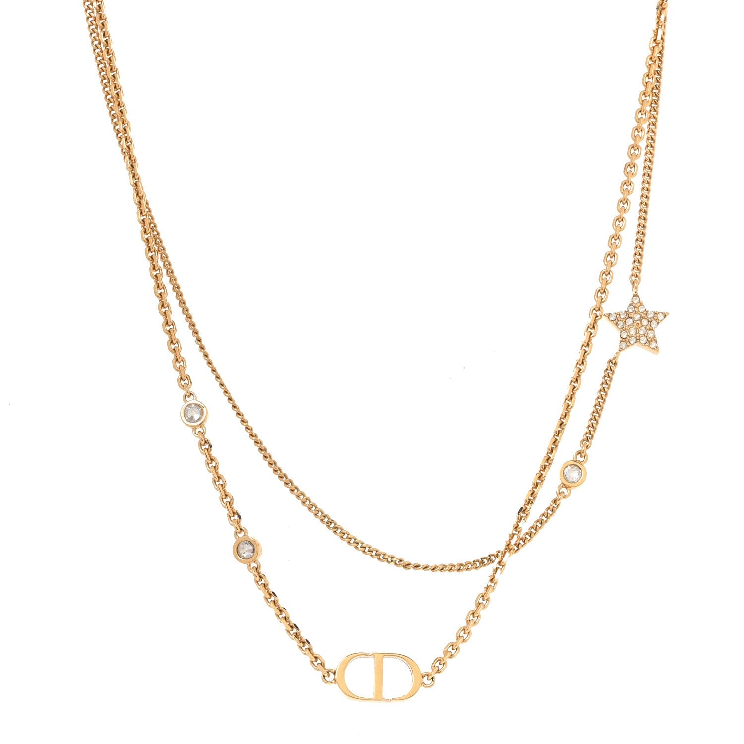 Christian Dior Petit CD Double Necklace Gold image 1