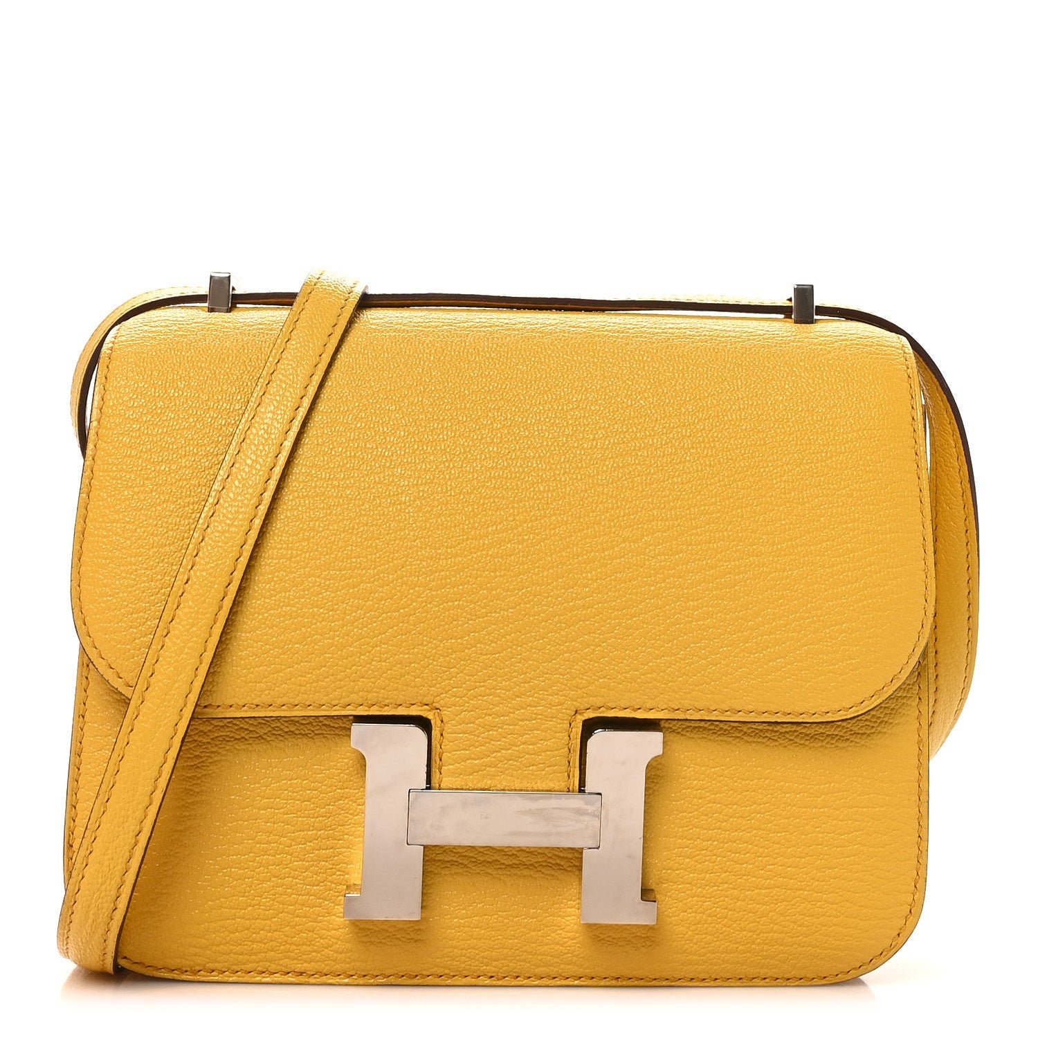 Hermès Chevre Mysore Constance 18 Jaune De Naples