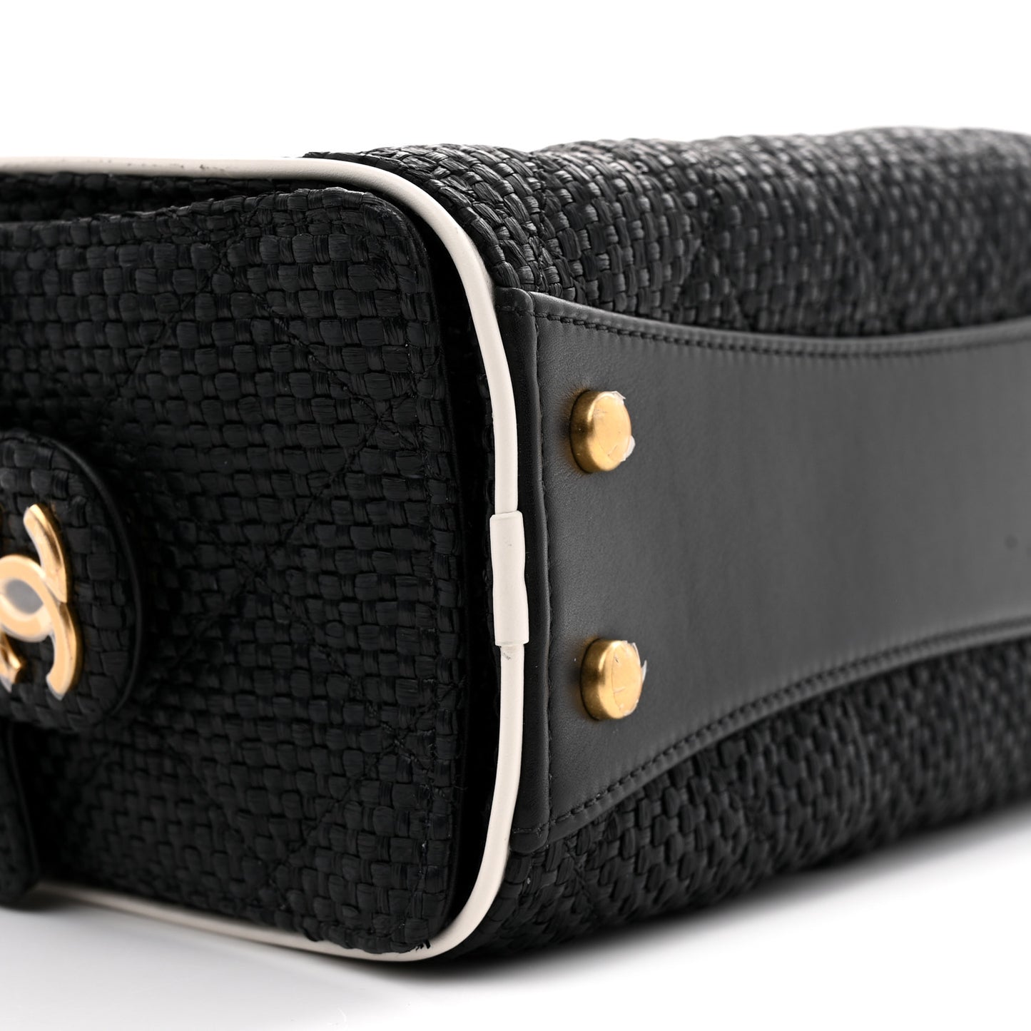 Chanel Braided Raffia Calfskin Mini Chanel 25 Handbag Black White 2026 – PRELOOV