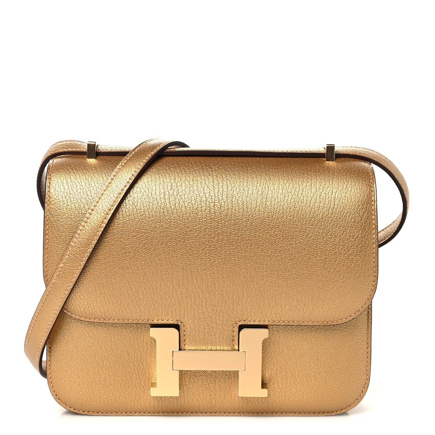Hermès Metallic Chevre Chamkilight Constance 18 Doré