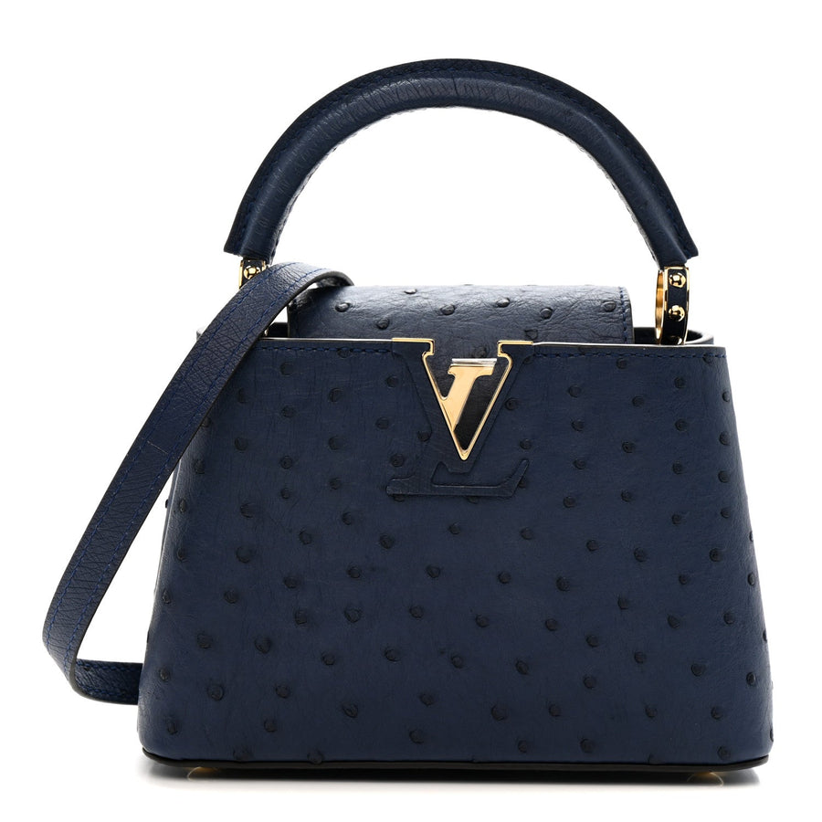 Louis Vuitton Ostrich Capucines Mini Indigo – PRELOOV