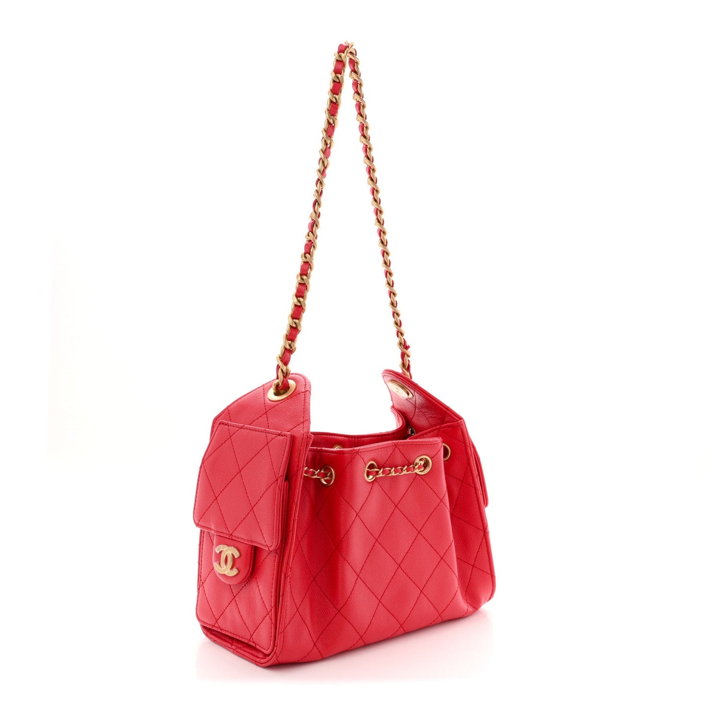 Chanel Caviar Quilted Mini Chanel 25 Handbag Red 2026 – PRELOOV