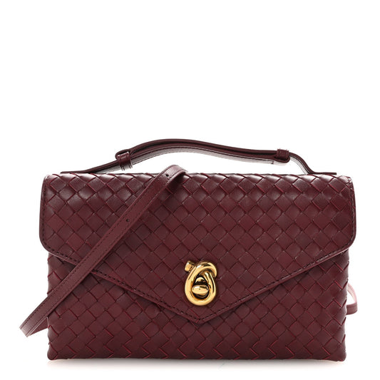 Bottega Veneta Knot Lock Top Handle Crossbody Bag Barolo PRELOOV