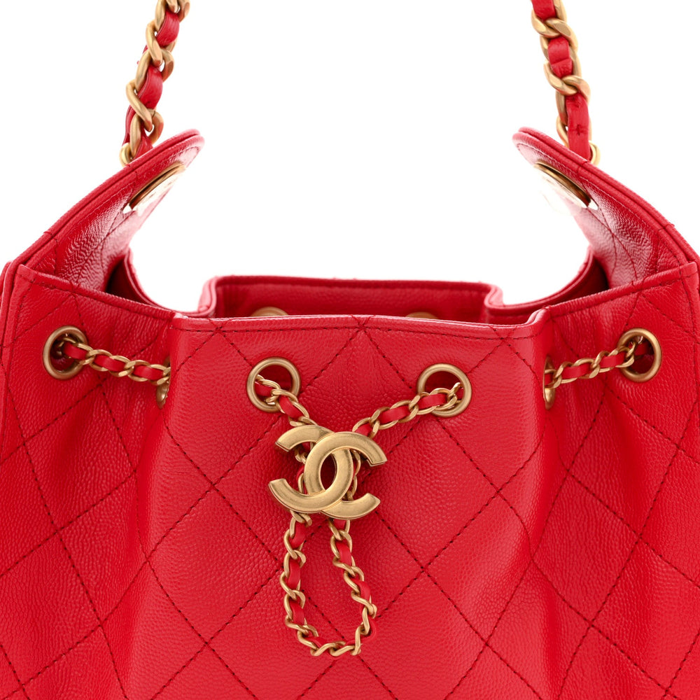 Chanel Caviar Quilted Mini Chanel 25 Handbag Red 2026 – PRELOOV