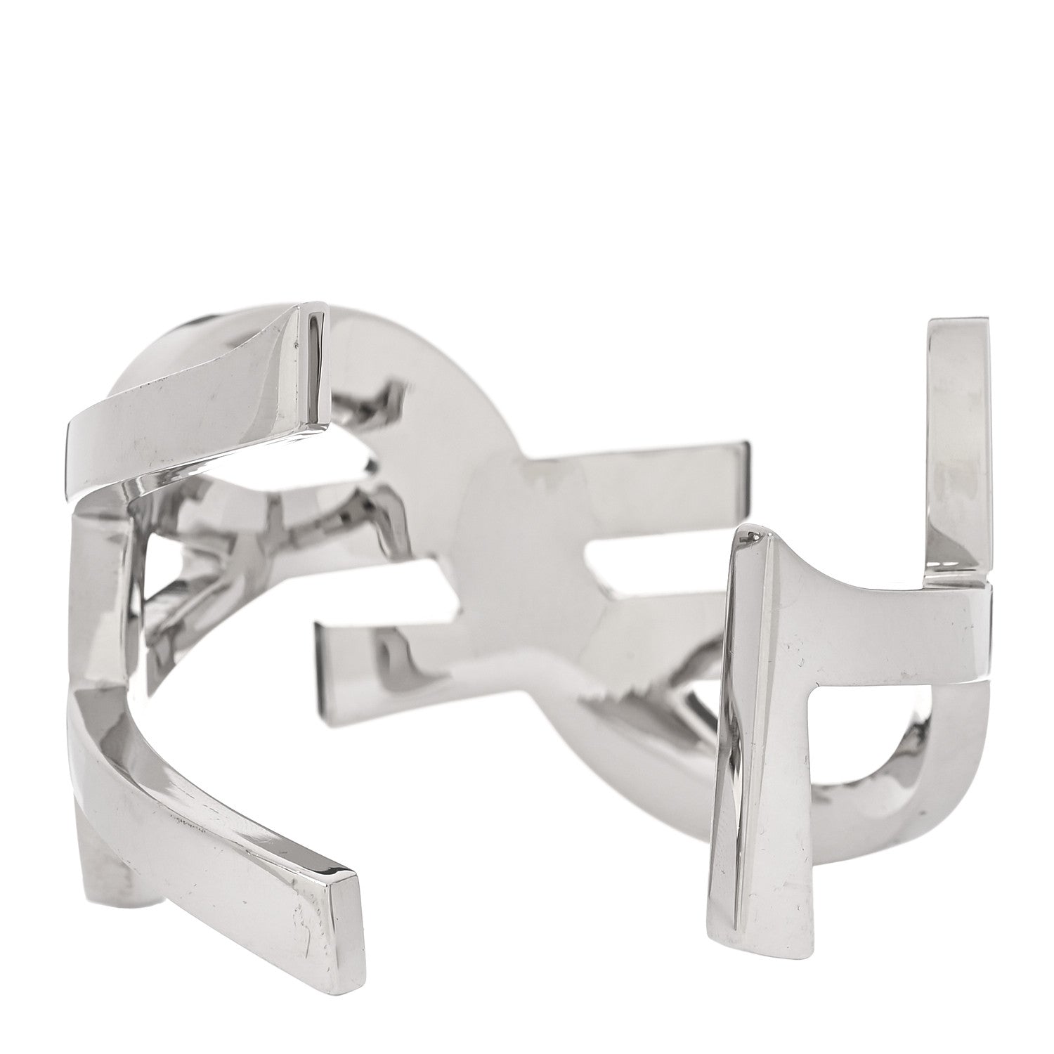 Saint Laurent Monogram Cuff Bracelet Palladium image 2
