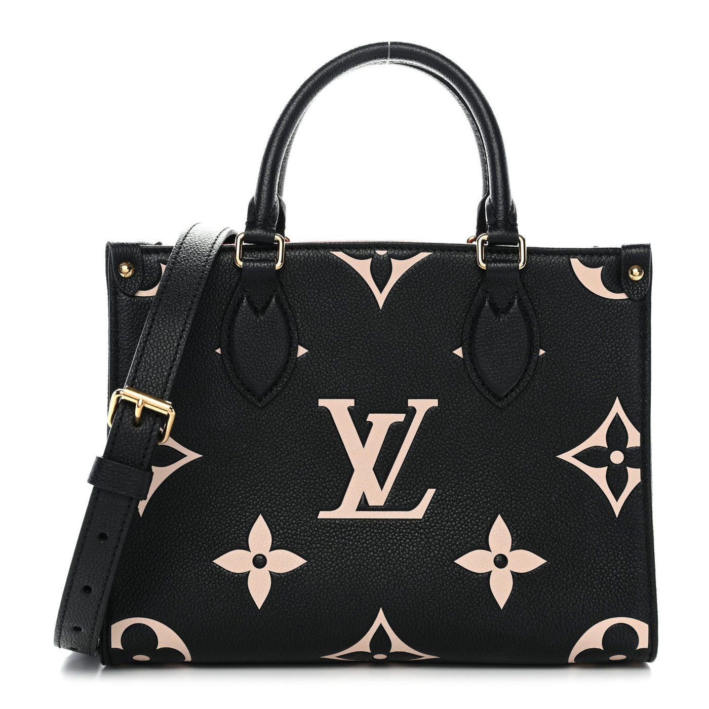 Louis Vuitton Onthego PM Black Beige Empreinte Monogram Giant – PRELOOV