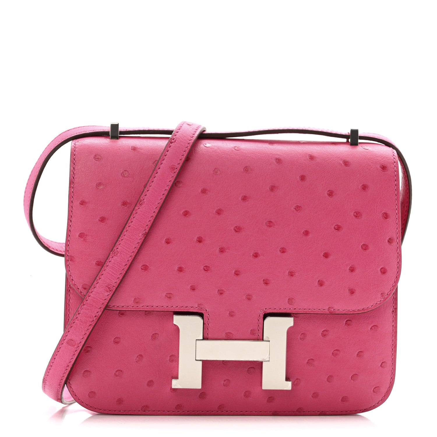 Hermès Ostrich Constance 18 Rose Tyrien