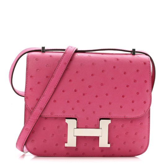 Hermès Ostrich Constance 18 Rose Tyrien