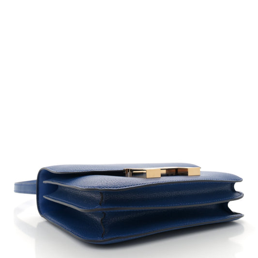 Hermès Chevre Mysore Constance 18 Bleu France foto 3